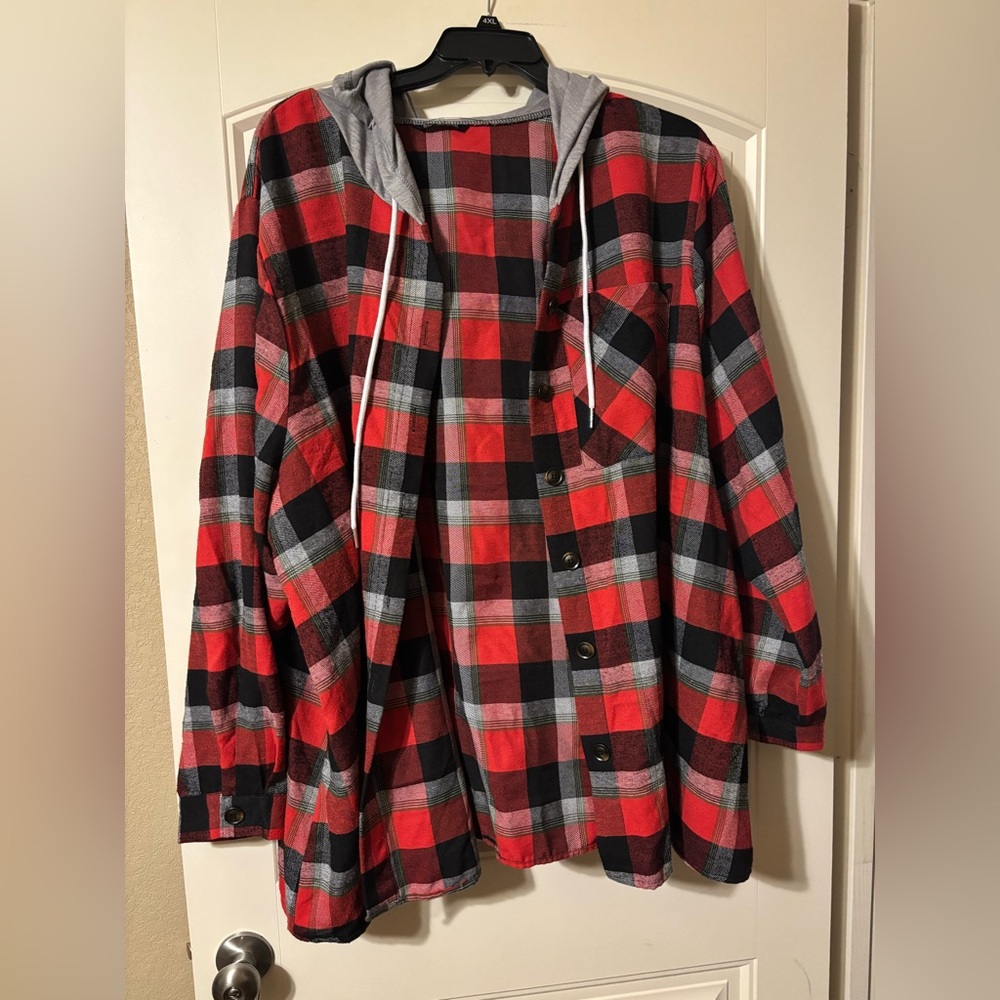 Bloomchic Plaid Patchwork Hooded Drawstring Butto… - image 12